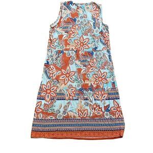 Womens J.Jill Stretch Sleeveless Spring Summer Dress Floral size XS